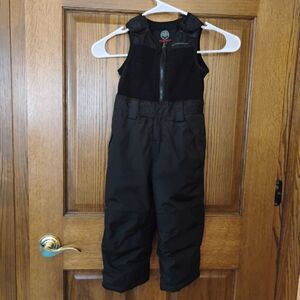 2T Weatherproof Toddler Bib Overalls Snow Pants Black Ski Zip Front